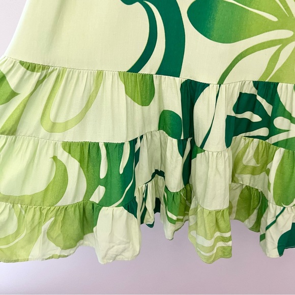 Green Hawaiian Tie Tank Ruffle Mini Dress - Picture 8 of 12